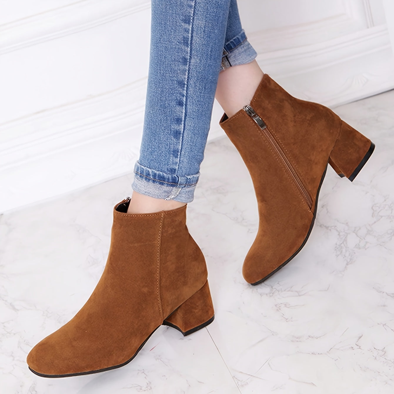 Colette™ – Bottines confortables à talon carré