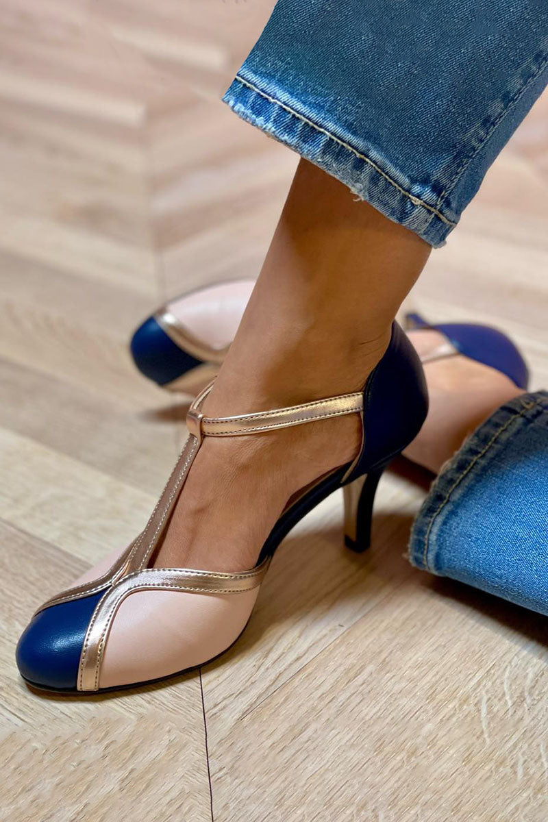 Alessia™ | Escarpins T-strap colorés et confortables à bout rond