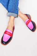 Lunessa | Mocassins noirs avec accent coloré