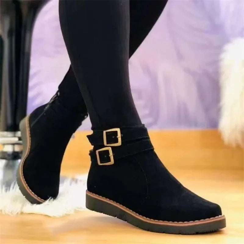 Catherine™ – Bottines plates à double boucle