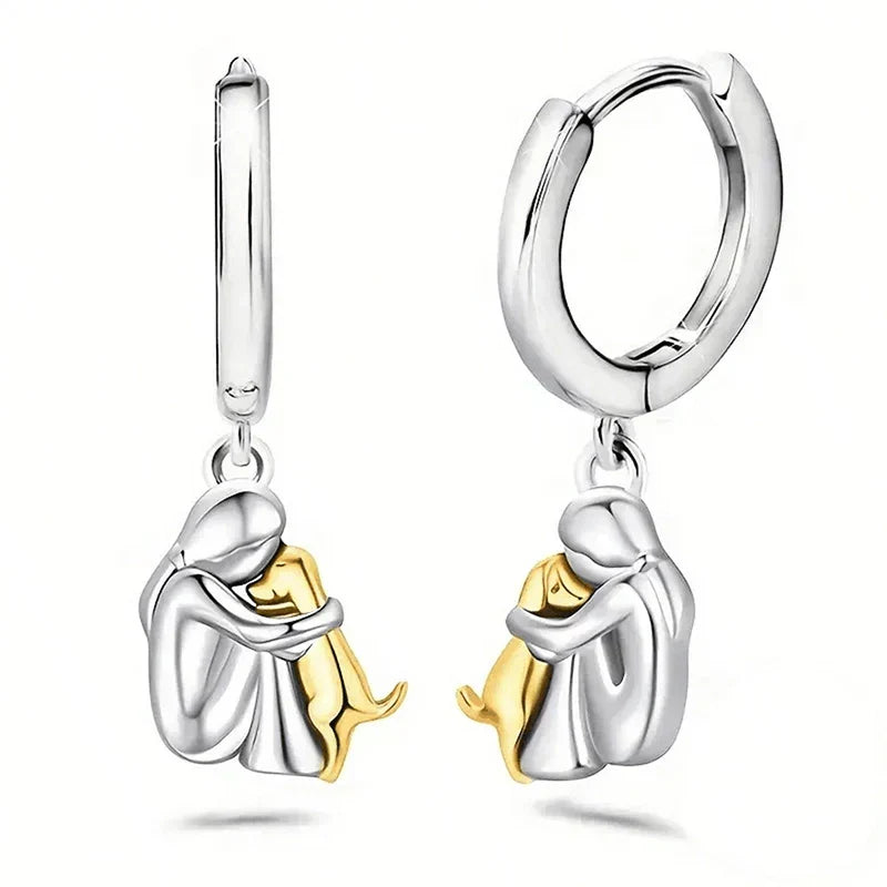 Ginny™ - Boucles d’Oreilles Icône Chien (Fermoir Rond)