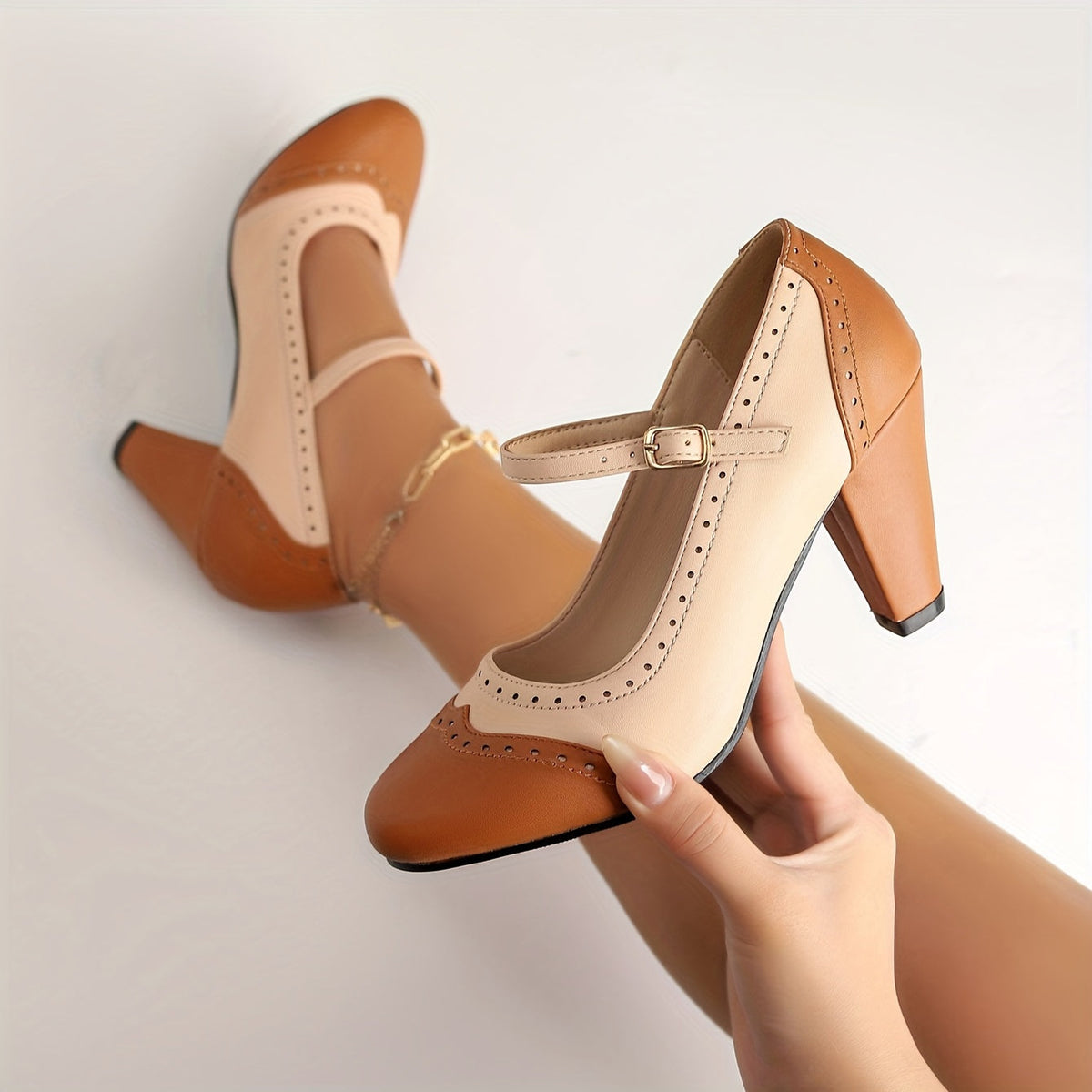 Amy™ | Escarpins bicolores élégants à talon confortable