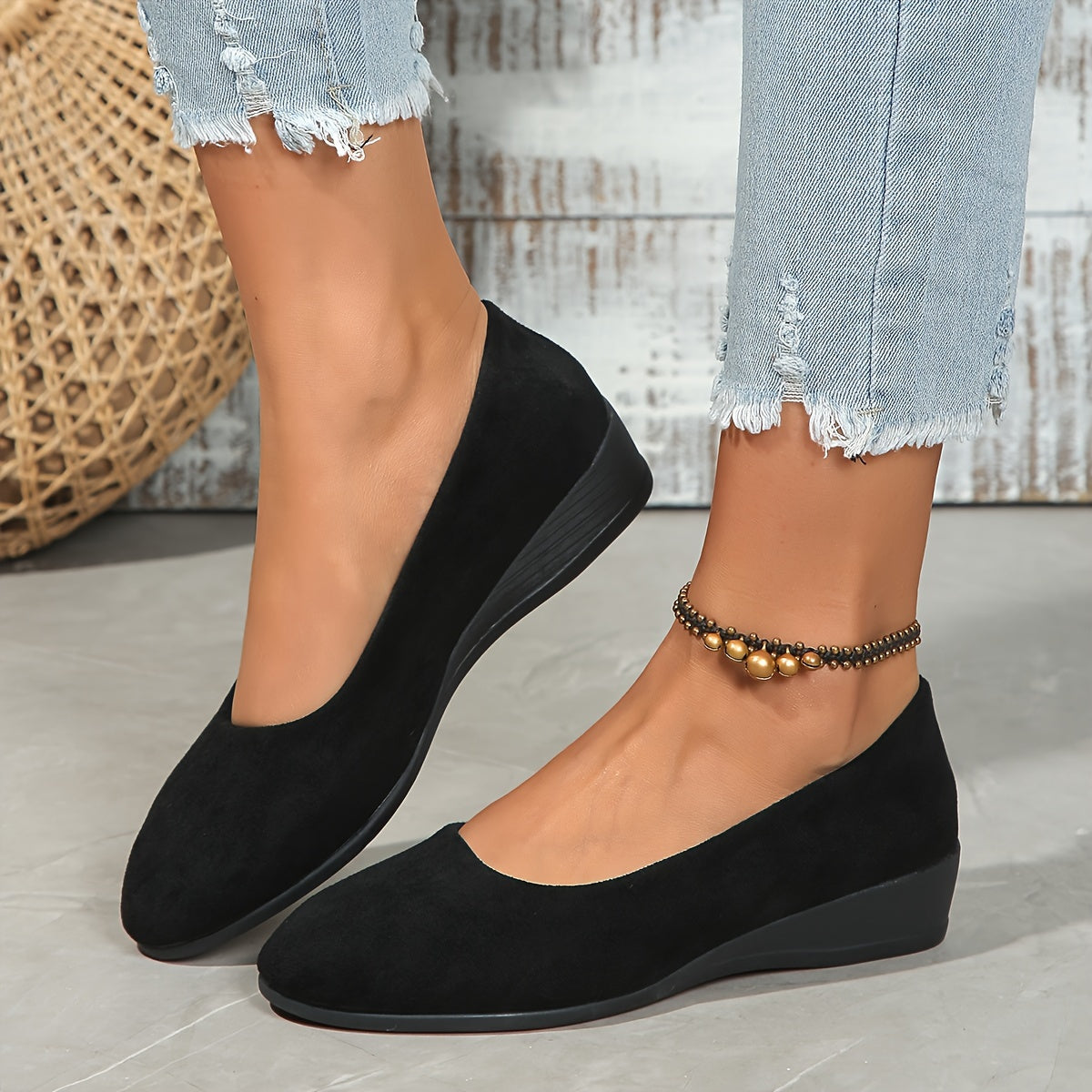 Éliane™ | Ballerines confortables à talon compensé