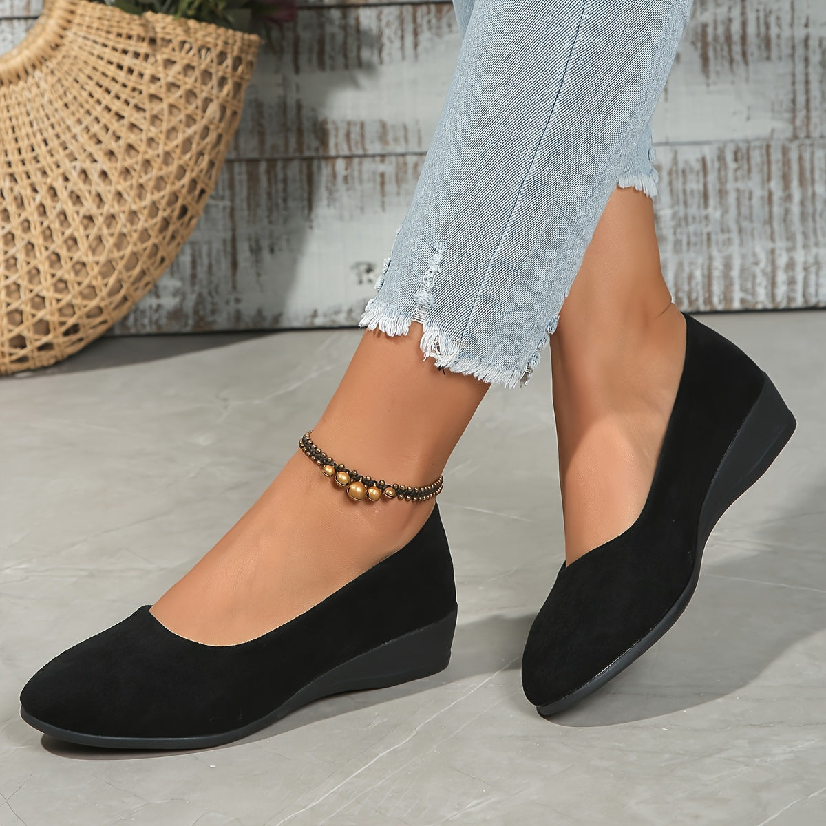 Éliane™ | Ballerines confortables à talon compensé