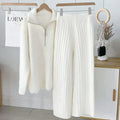 CASSANDRA™ | Ensemble Deux Pièces Blanc Monochrome À Manches Longues