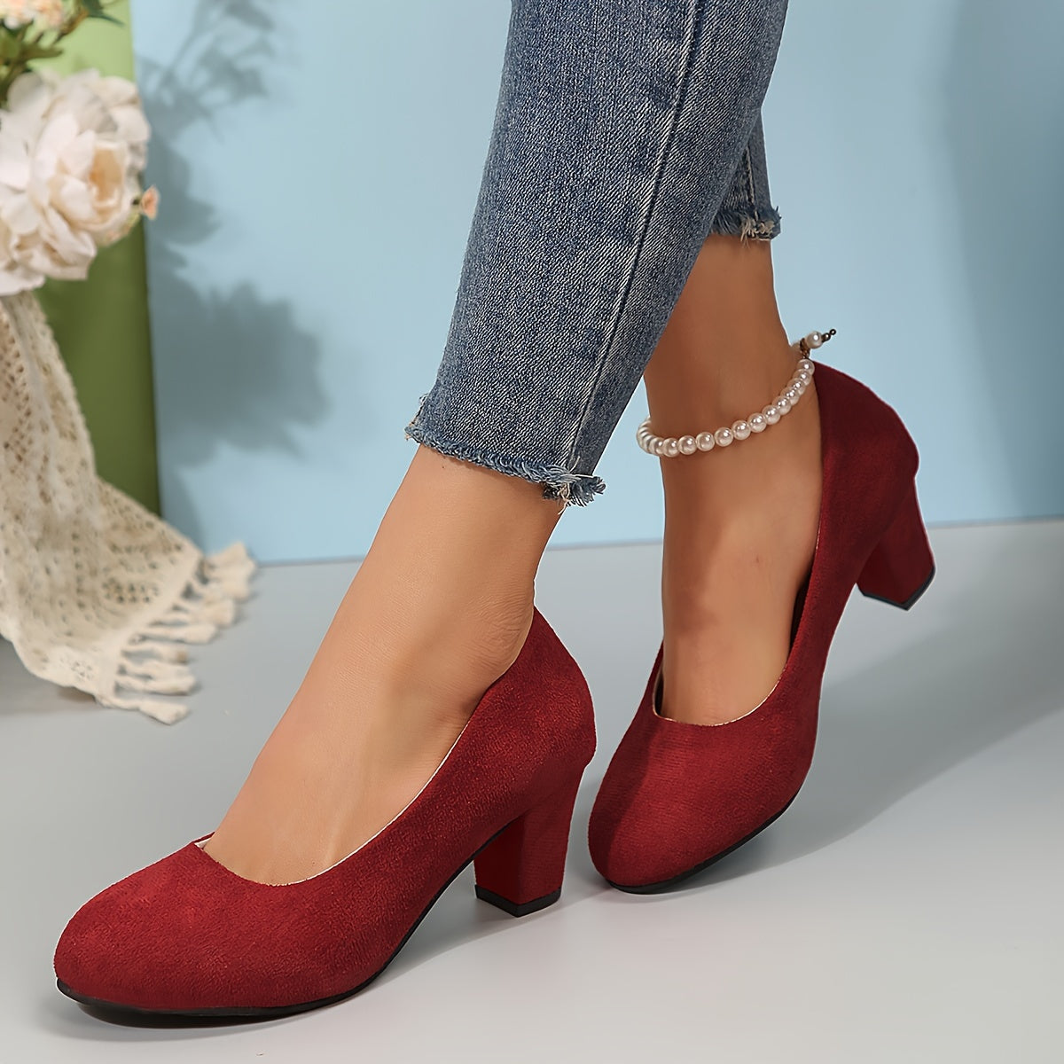 Laure™ – Escarpins à bout large et talon stable pour un confort sans douleur