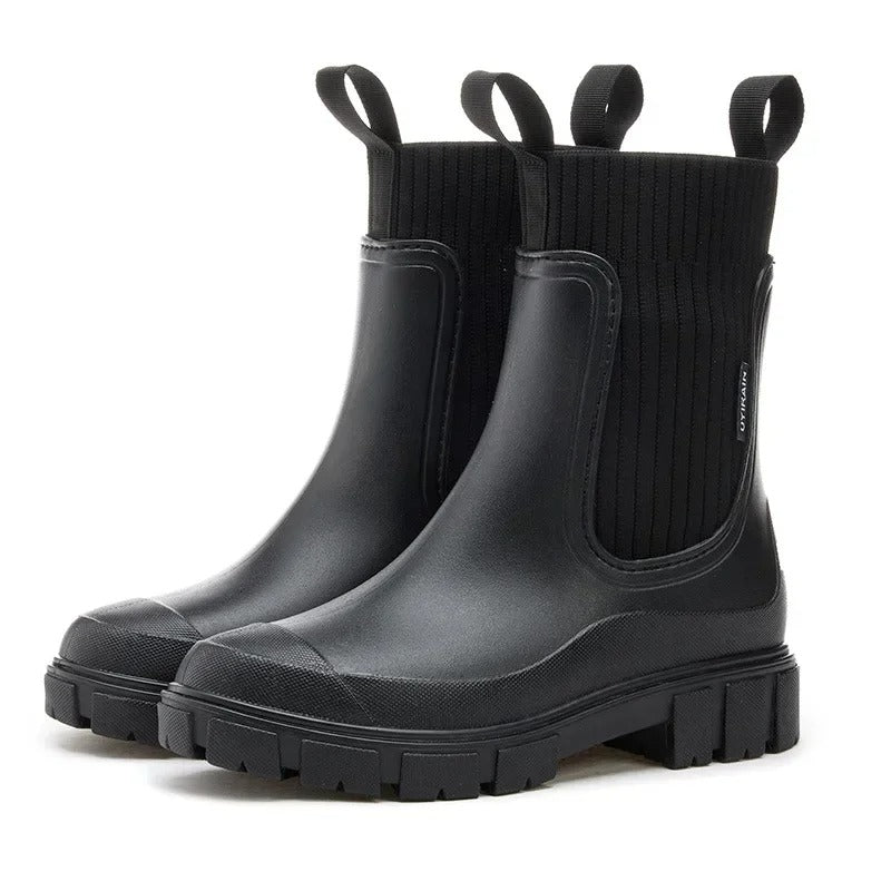 Bottines de Pluie Chelsea. Tige Tricot
