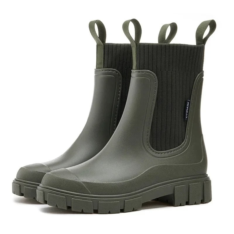 Bottine en couleur vert olive 