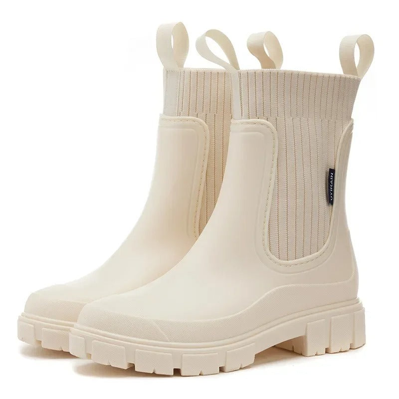 Bottines de Pluie Chelsea. Tige Tricot