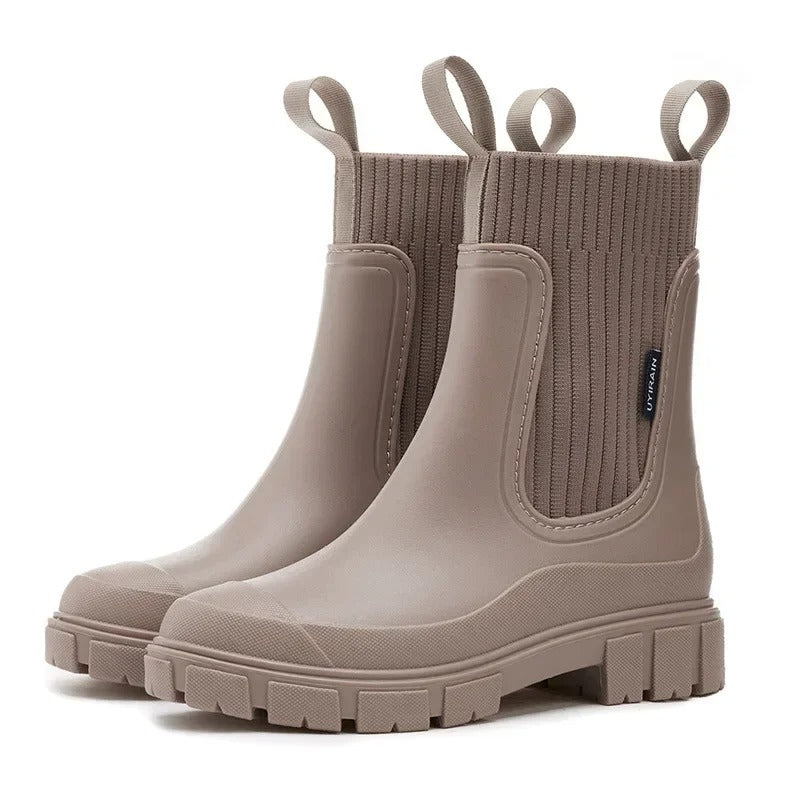 Bottines de Pluie Chelsea. Tige Tricot