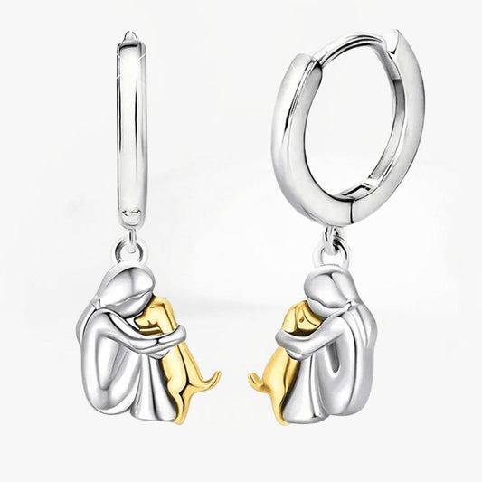 Ginny™ - Boucles d’Oreilles Icône Chien (Fermoir Rond)